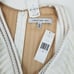 Carmen Marc Valvo Textured Stripes A-Line Off White Dress Sz 6 NWT 595 D0