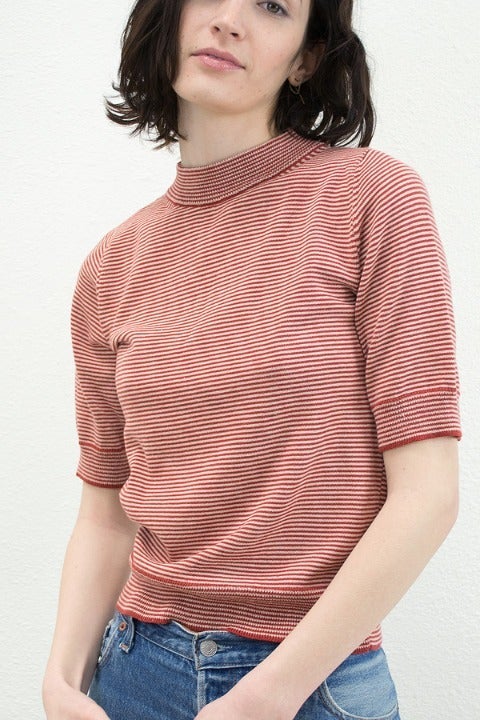 Micaela Greg Scarlet Mini Stripe Top