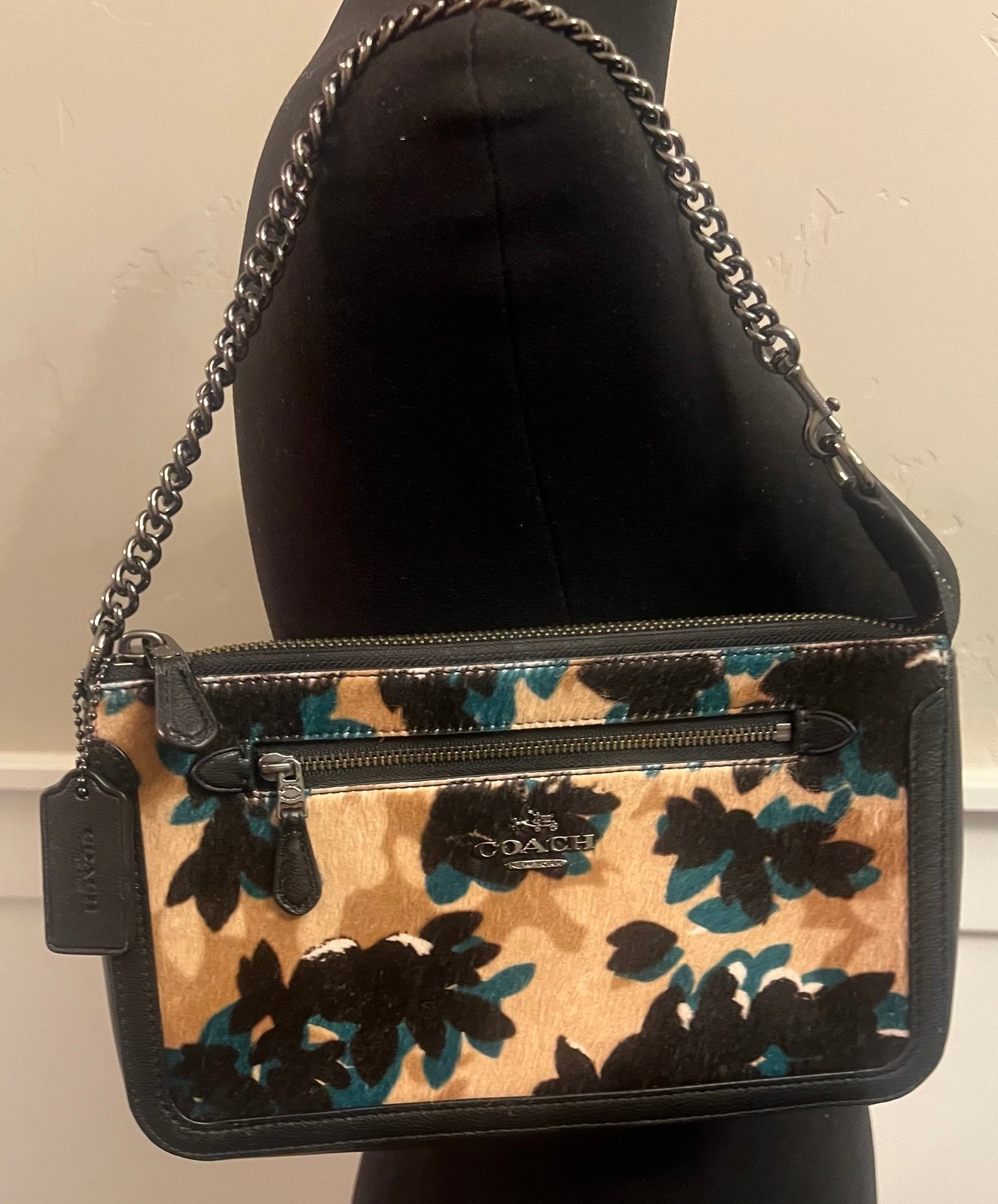Coach Nolita Bag In Scattered Leaf Printed Haircalf