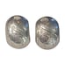 Vintage Classic Mexican Sterling Embossed Etched Concave Post Earrings
