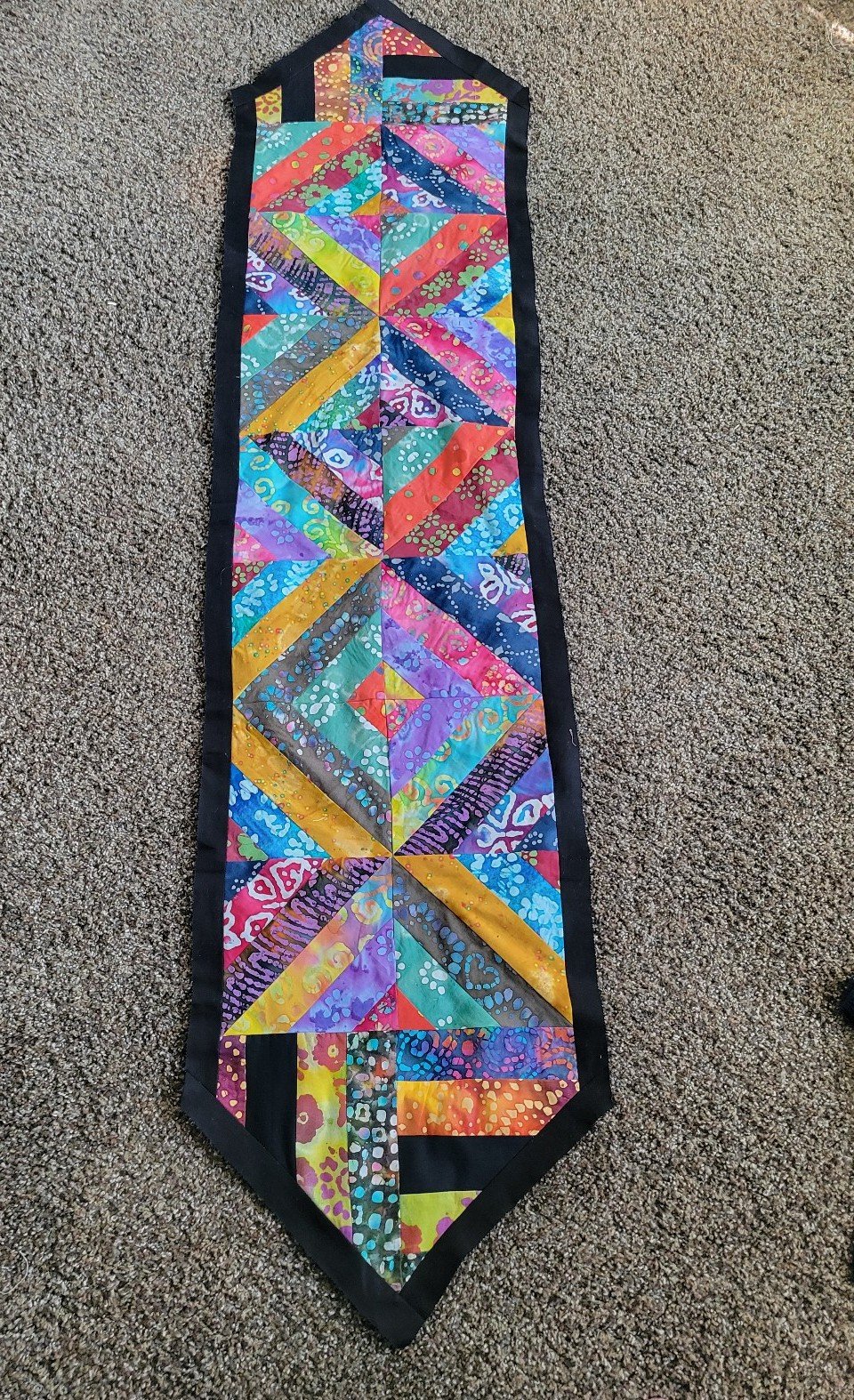 Handmade Unfinished Table/ Bed Runner 16 x 68 Kaleidoscope