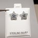SAPPHIRE & WHITE TOPAZ STERLING EARRINGS