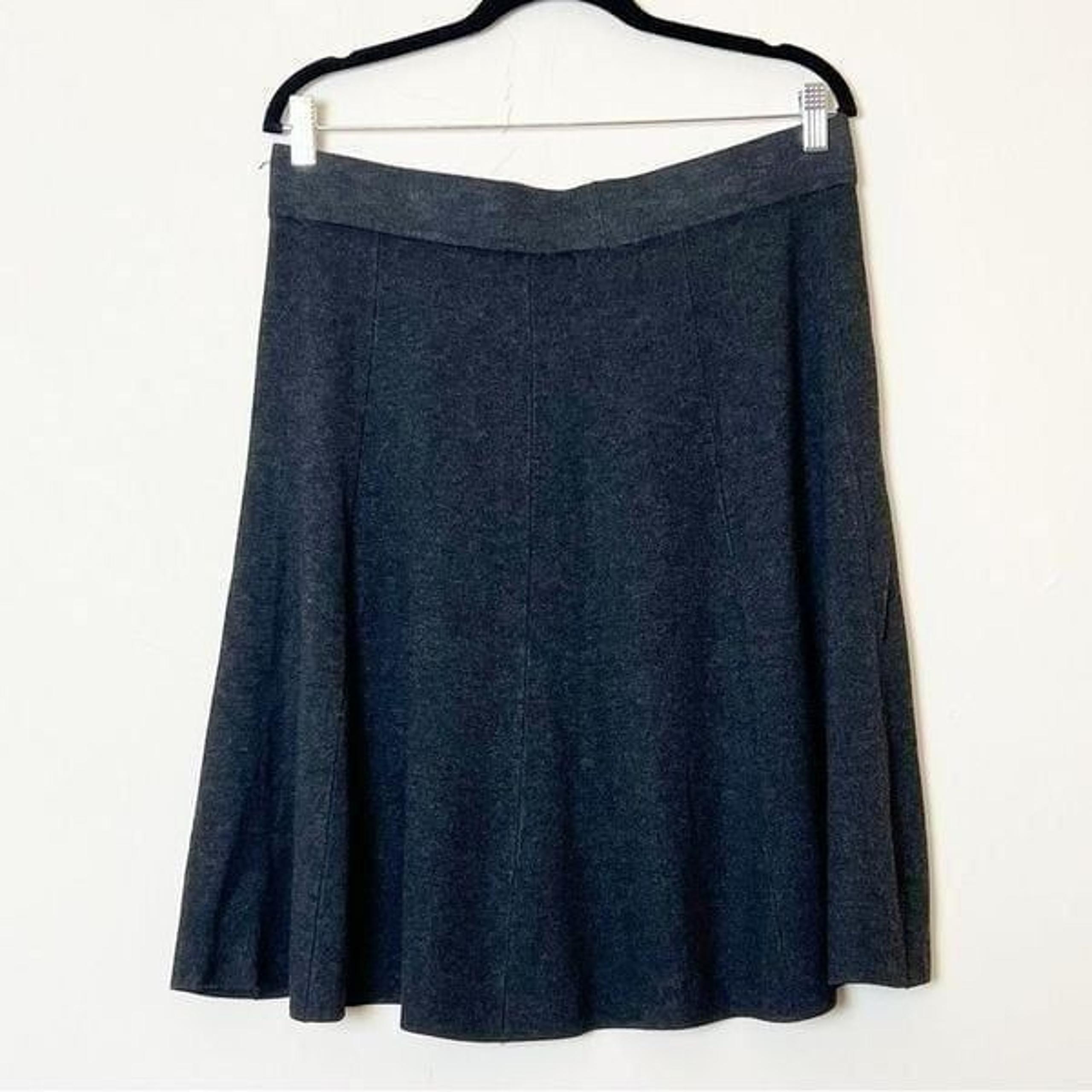 Alfani Grey Heather Knit A-Line Knee Length Skirt, Size Large