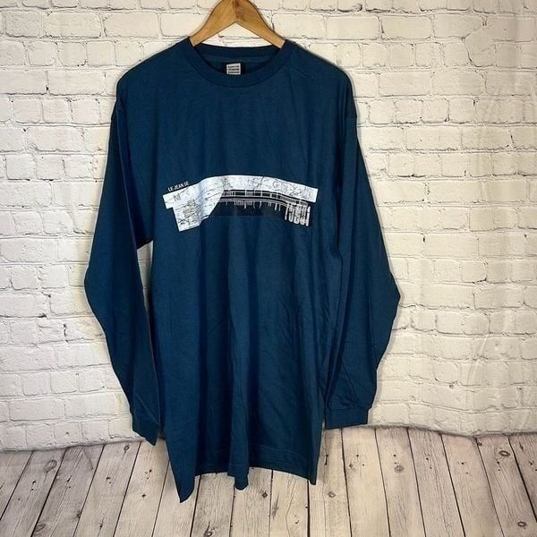 Marithe Francois Girbaud Blue Long Sleeve T Shirt L Large Cotton