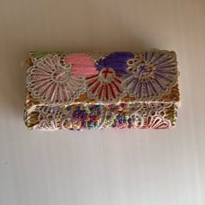 RARE Laurence Heller Sequin Cotton Straw Clutch