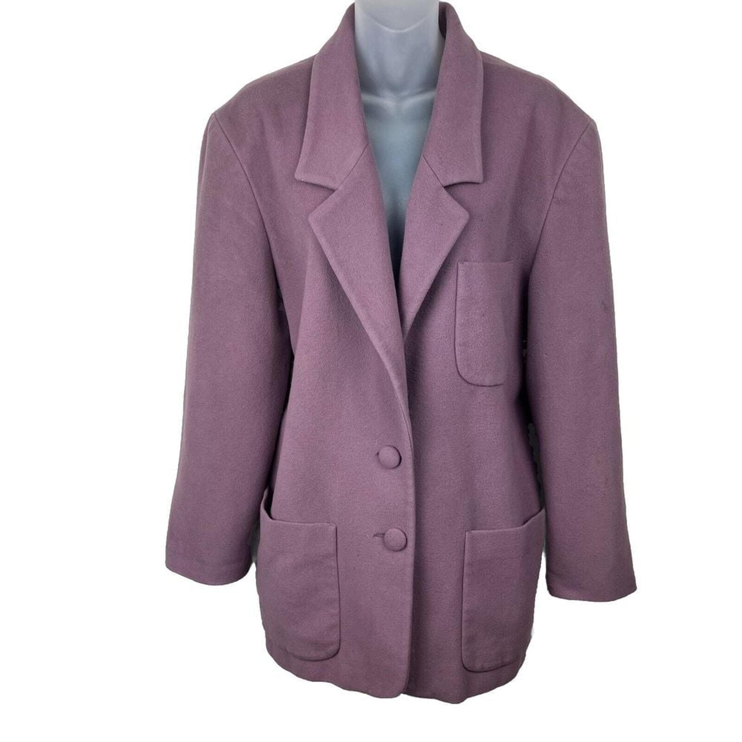 Express Vintage Wool Cashmere Pea Coat Winter Jacket Purple Women's Size Medium