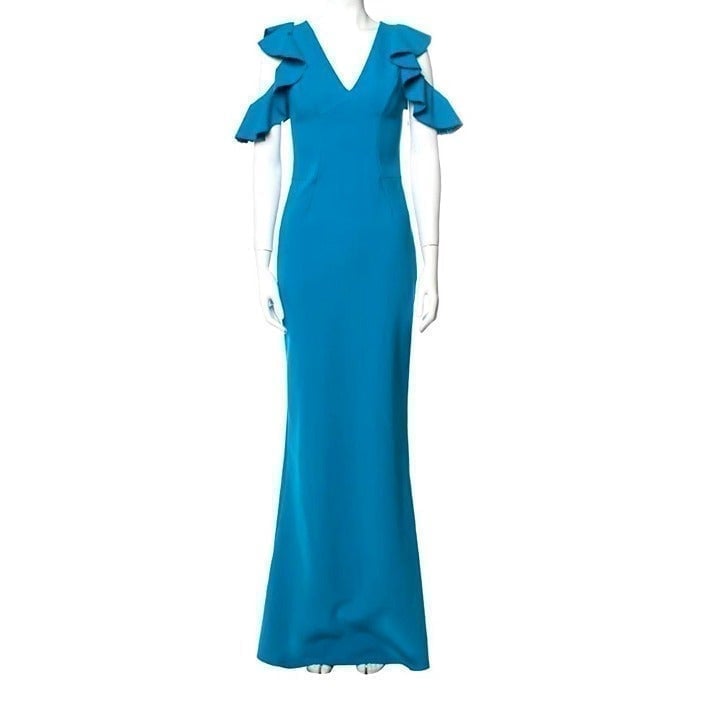 CHIARA BONI V-Neck Knee-Length Long Dress Size: Small Sz 42