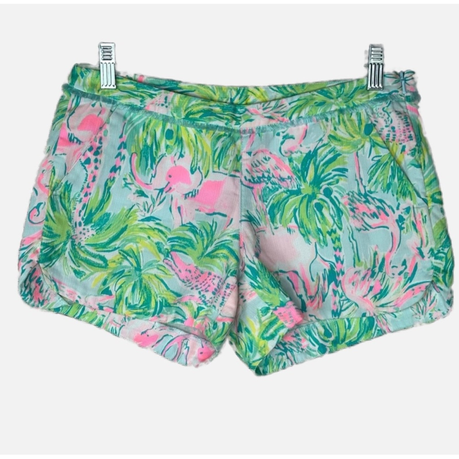Lilly Pulitzer Flamingo Print 4” Cotton Shorts