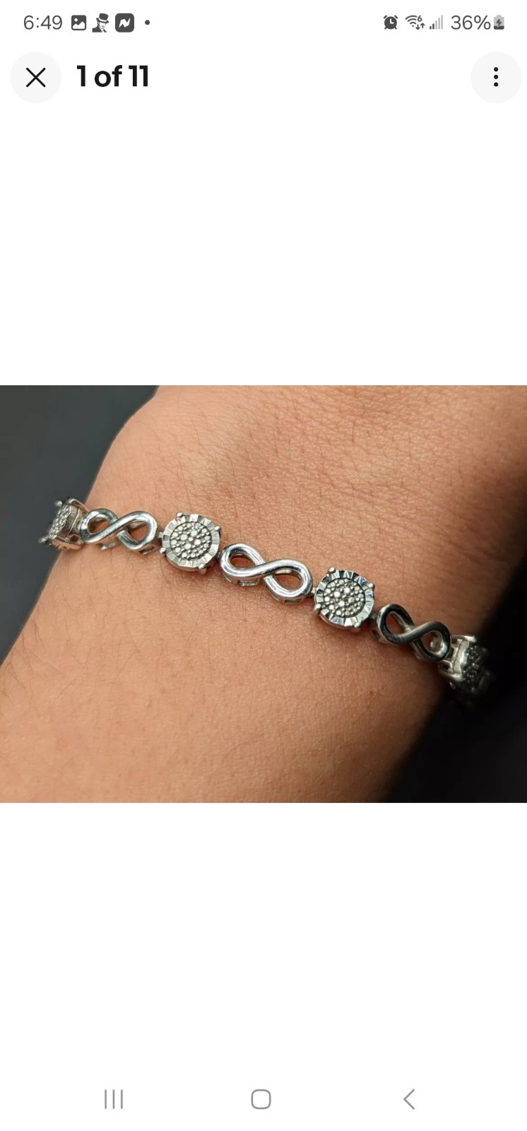 ♡ Allure Gems SK9 Sterling Silver 925 Diamondpoll Infinity Bracelet Adjustable ♡