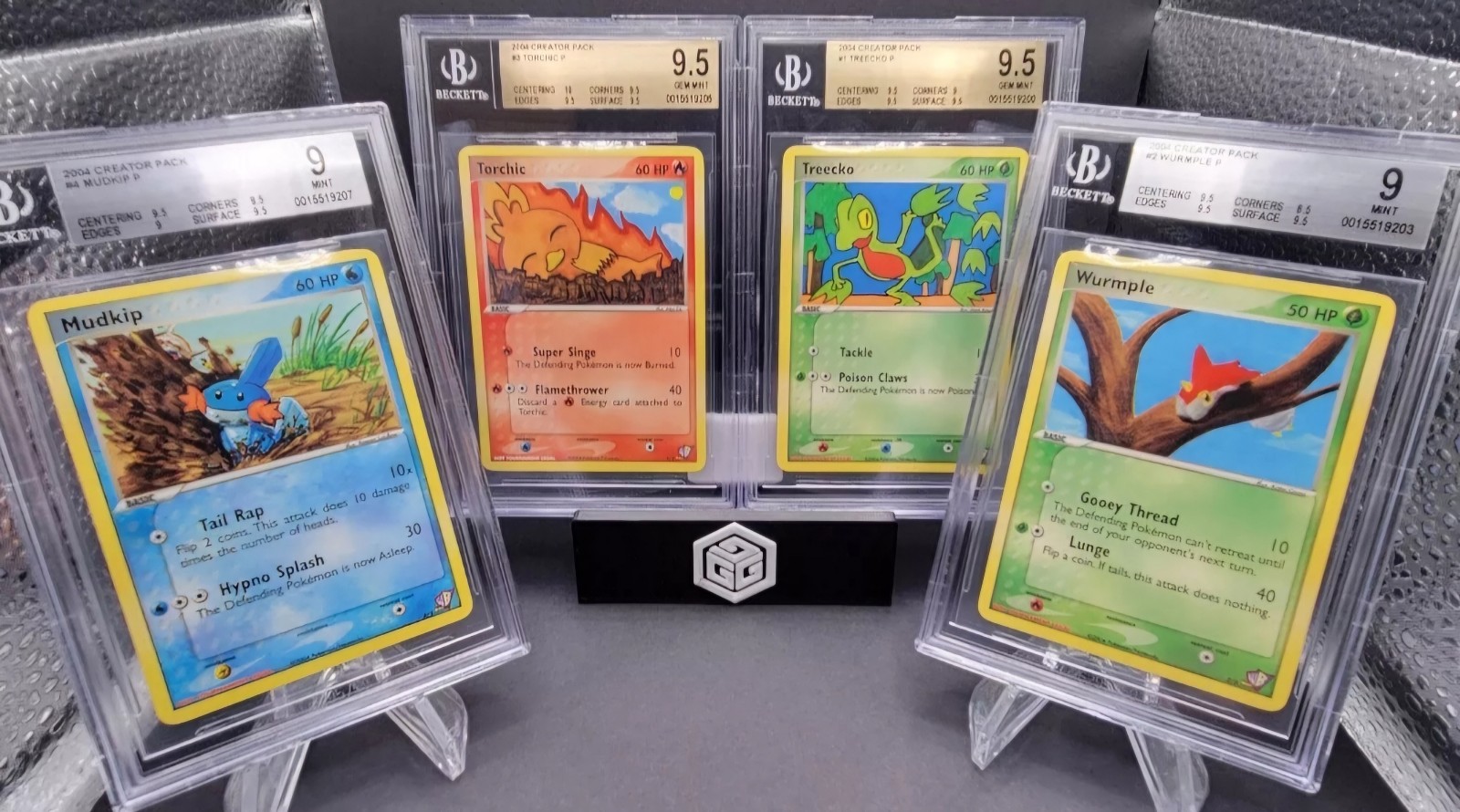 2004 Pokémon KIDS WB! Card Creator Beckett Graded 4/5 Card Set Torchic Treecko +