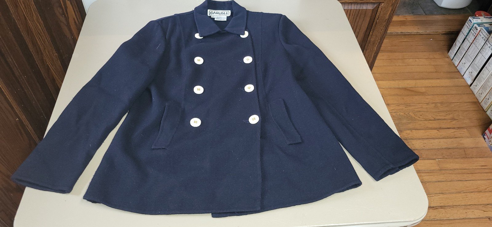 Vintage ladies size 10 Carlisle wool navy peacoat