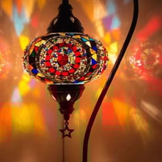 Turkish Moroccan mosaic lamp, colorful table lamp
