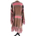 Ottod'ame Fringe Duster Cardigan M Pink Tan Mohair Sweater Boho Western Plaid
