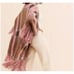 Ottod'ame Fringe Duster Cardigan M Pink Tan Mohair Sweater Boho Western Plaid