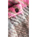 Ottod'ame Fringe Duster Cardigan M Pink Tan Mohair Sweater Boho Western Plaid