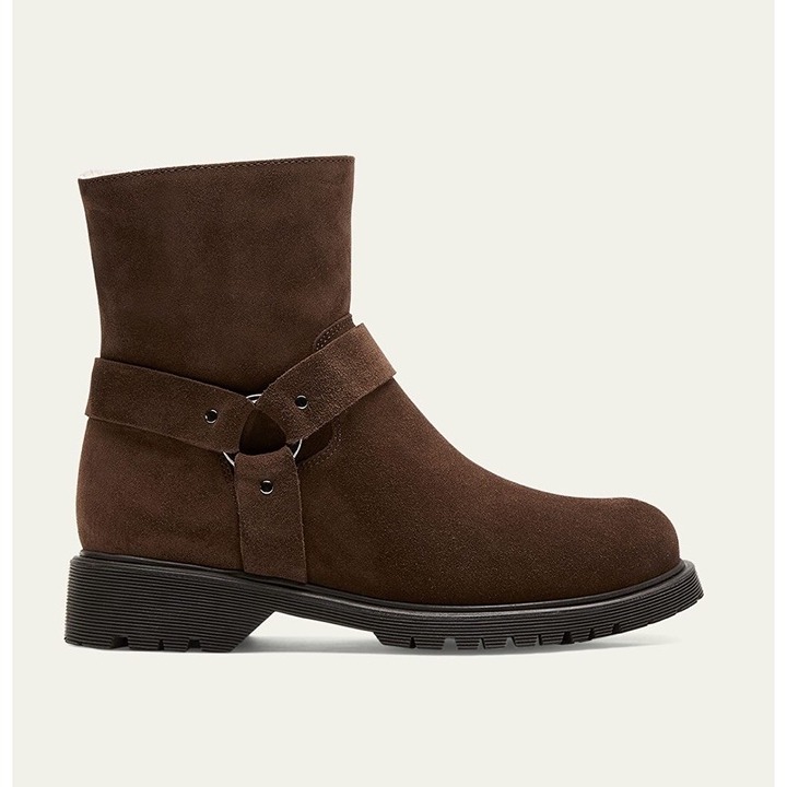 La Canadienne Hyatt suede shearling harness bootie Waterproof Brown Suede US 9.5