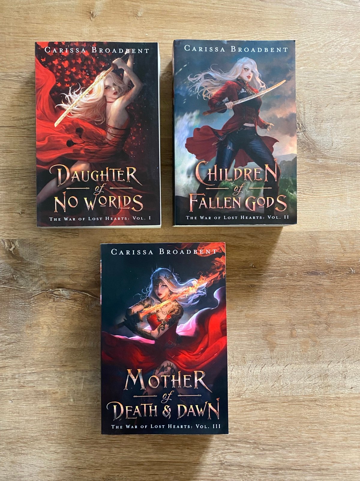 War of Lost Hearts OOP paperbacks by Carissa Broadbent