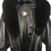 Vintage Greg Bell Full Length Black Leather Woman's trench with Fox Fur Collar