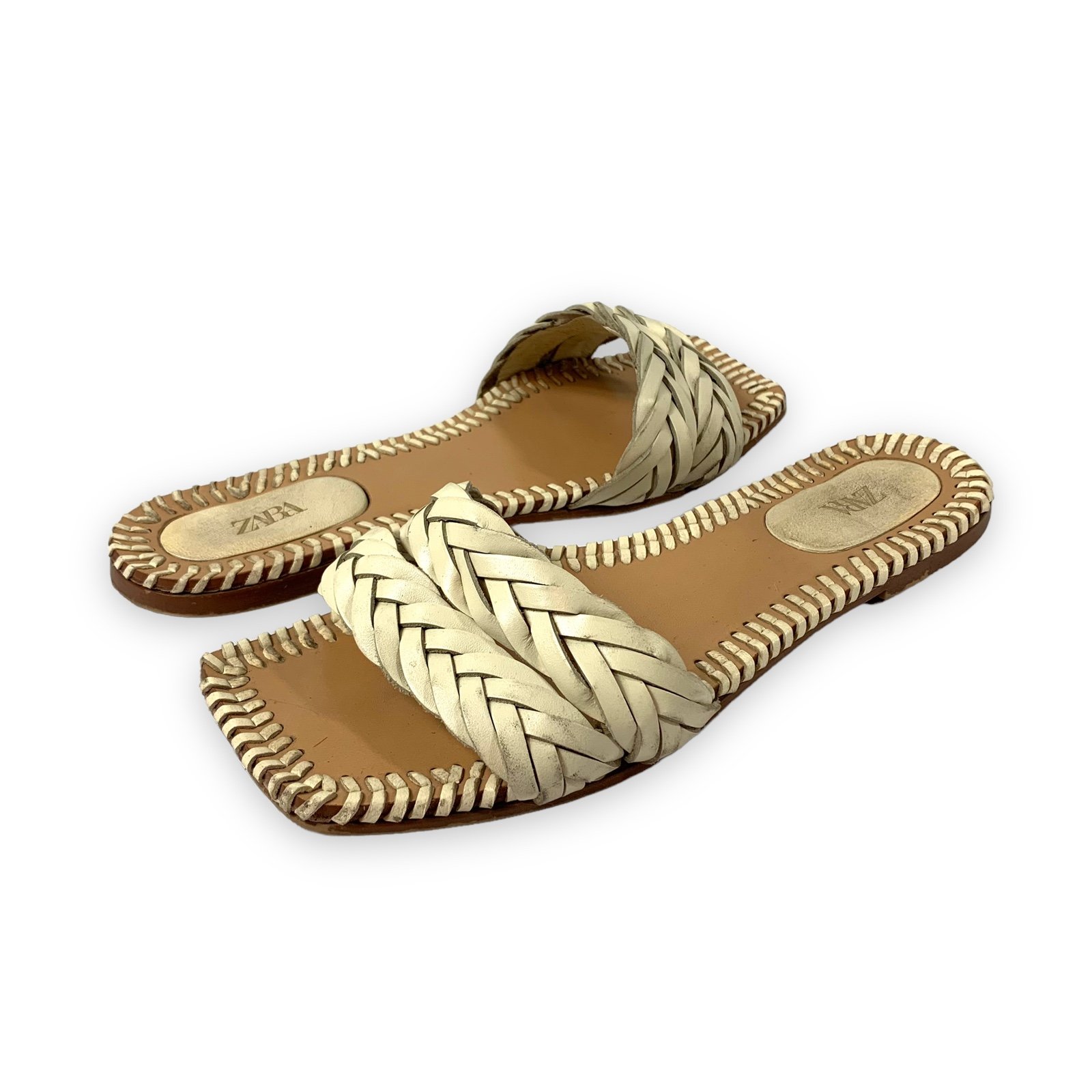 outlet Zara Woven Flat Sandals Women outlet Zara Woven Flat Sandals Women