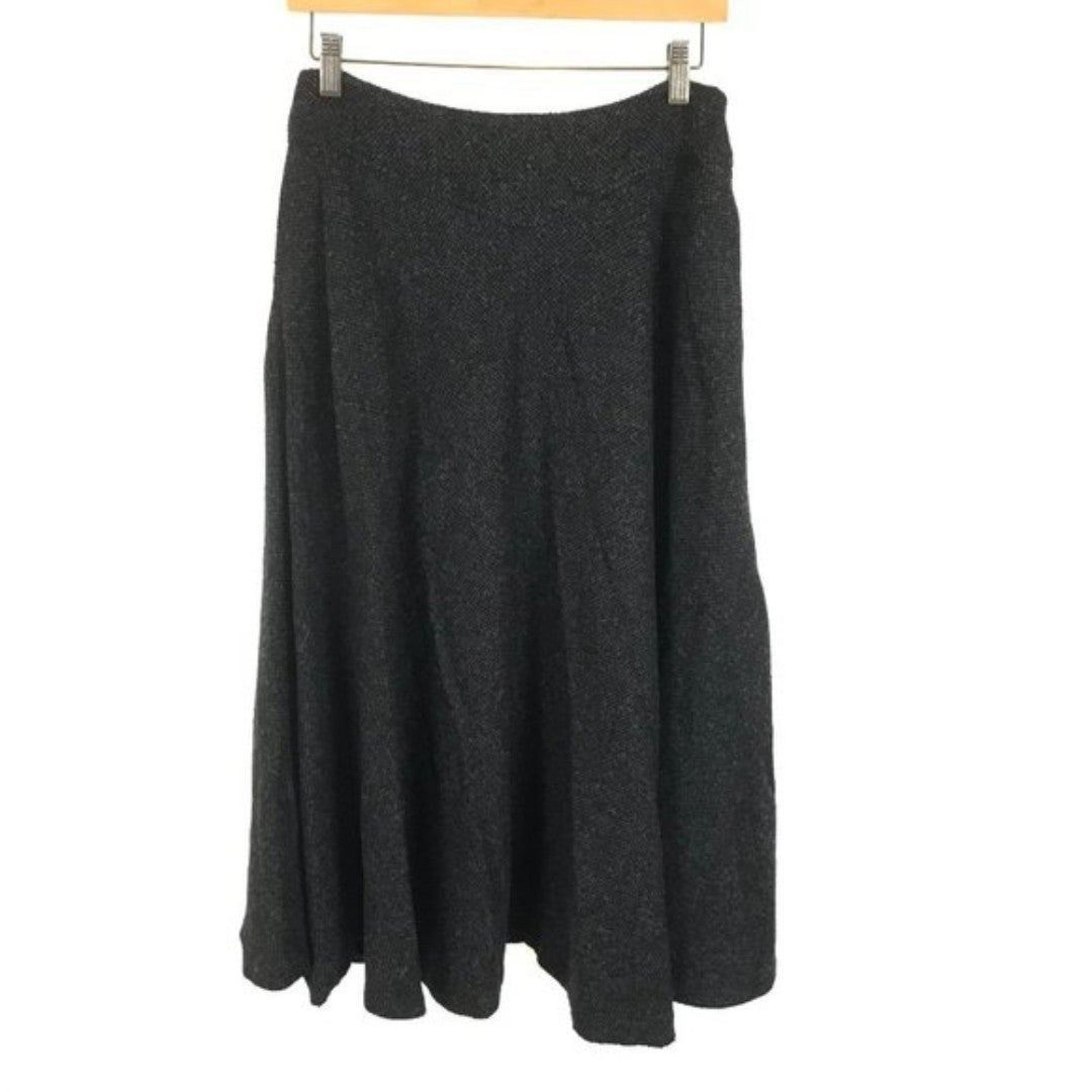 Women Size 10 Ralph Lauren Collection Gray Vintage Wool Blend A-Line Maxi Skirt