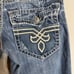 Rock Revival Derek Straight Denim Jeans Men's 32 Blue Distressed Embroidered