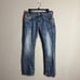 Rock Revival Derek Straight Denim Jeans Men's 32 Blue Distressed Embroidered