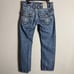 Rock Revival Derek Straight Denim Jeans Men's 32 Blue Distressed Embroidered