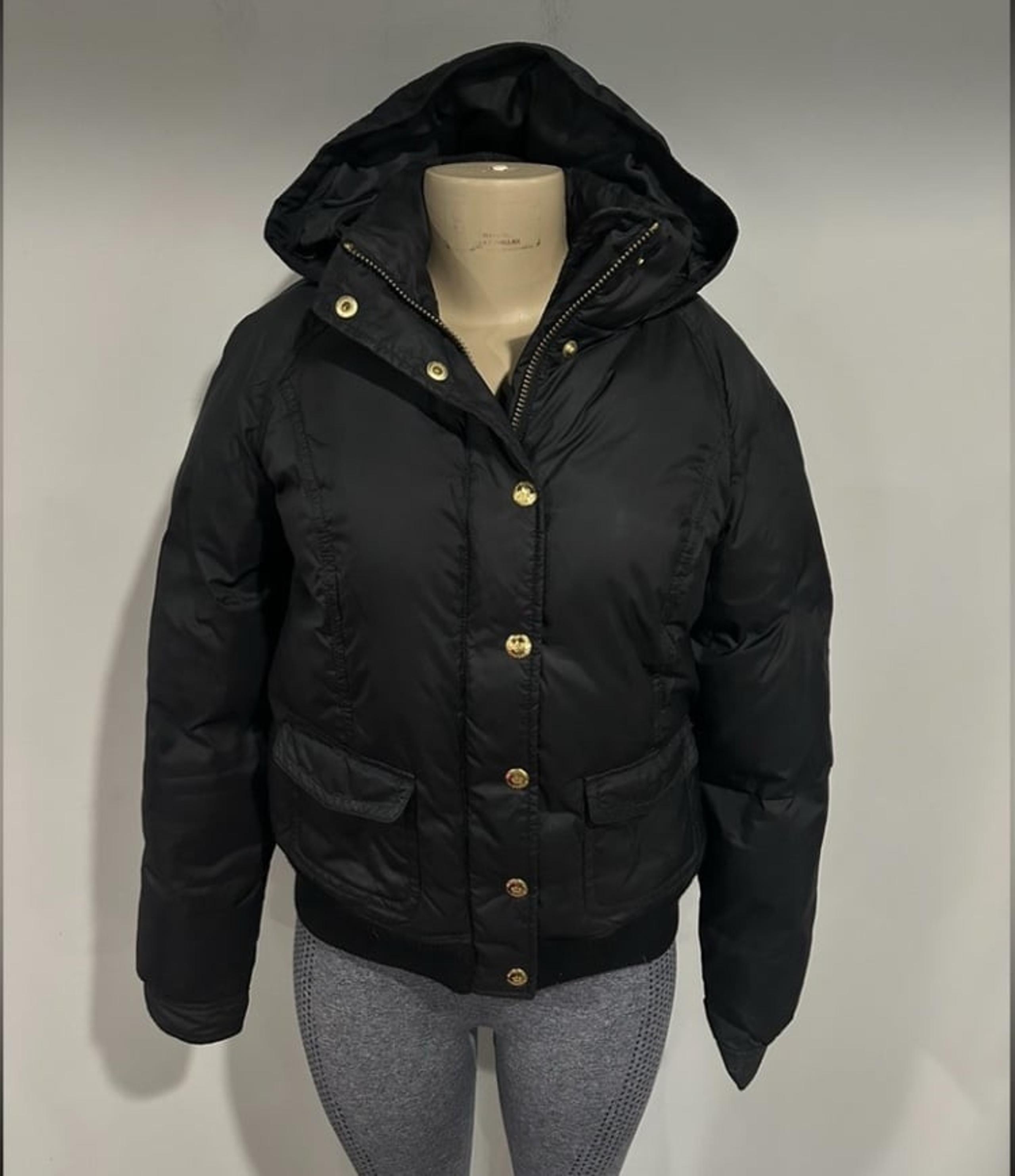 Juicy Couture coat size small women black goose down warm winter hooded