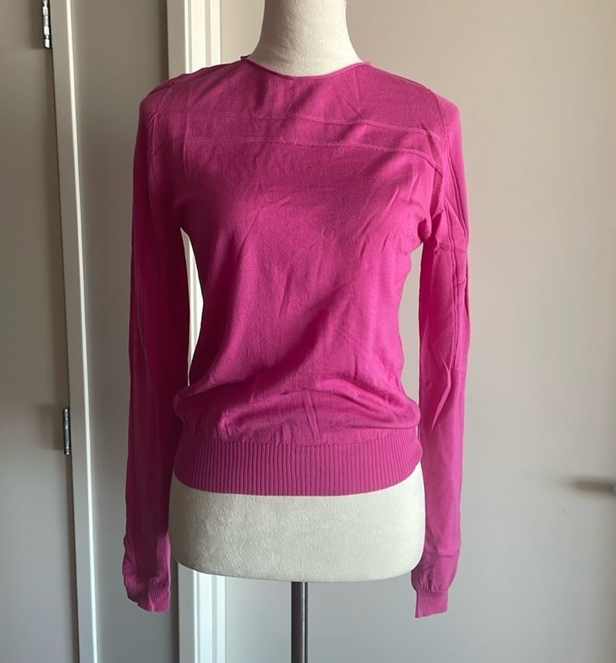 Rick Owens Biker Level Round Neck Wool Top (Womens) - Hot Pink XS
