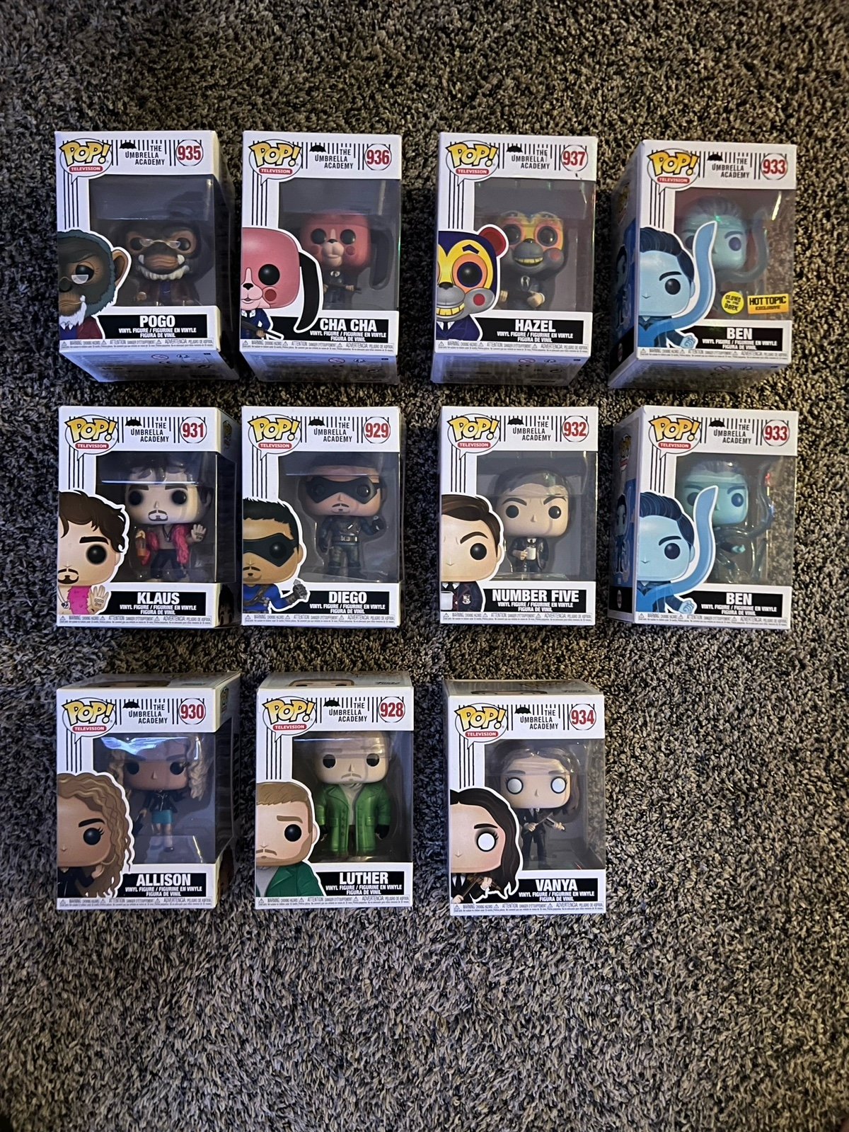 Funko Pop Unbrella Academy Series 1 Complete Set + Variant