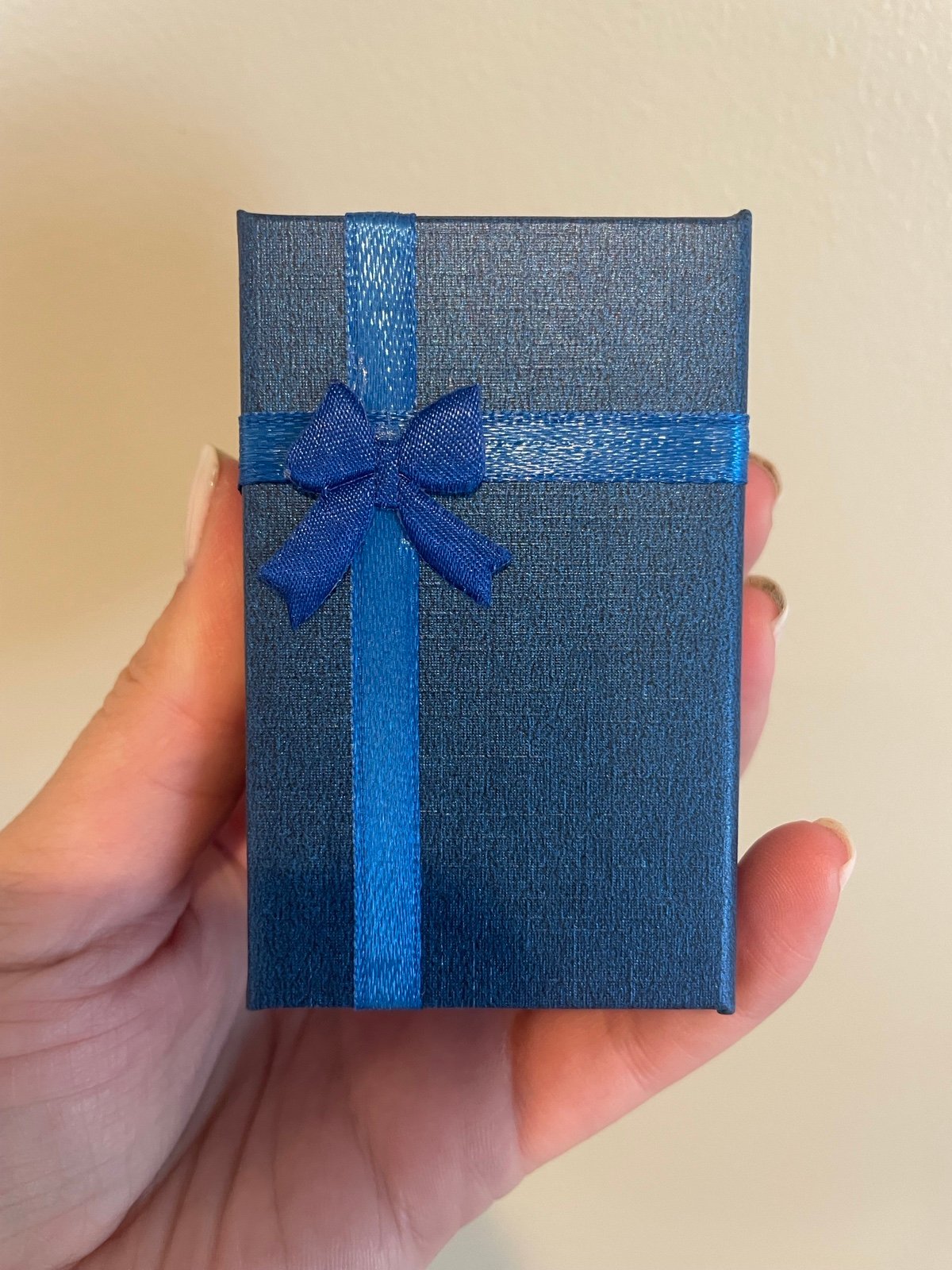 Blue Cardboard Jewelry Gift Boxes with Bow- BULK (lot of 144)