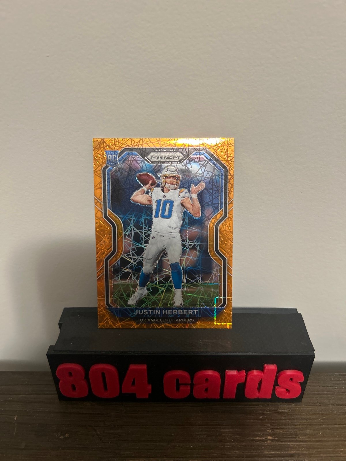 Justin Herbert rookie card orange lazer