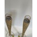 Glastonbury Gold Lotus Tall Champagne Flutes Gold Encrusted Floral Pattern ~Pair