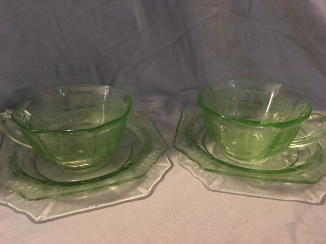 Vintage embossed teacups & saucers