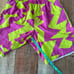 Vintage Jordan Men's Size L Neon Retro Zigzag Swim Shorts