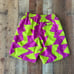 Vintage Jordan Men's Size L Neon Retro Zigzag Swim Shorts
