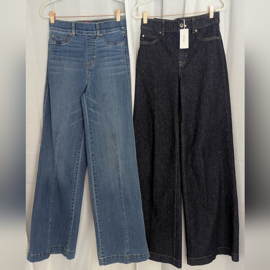 Spanx Small Tall Wide Leg Jeans Denim Bundle