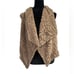MYSTREE Fuzzy Brown Boho Vest Size Small