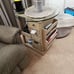 NEW Accent Table Stand with Seagrass Basket, (Glass is not Included)