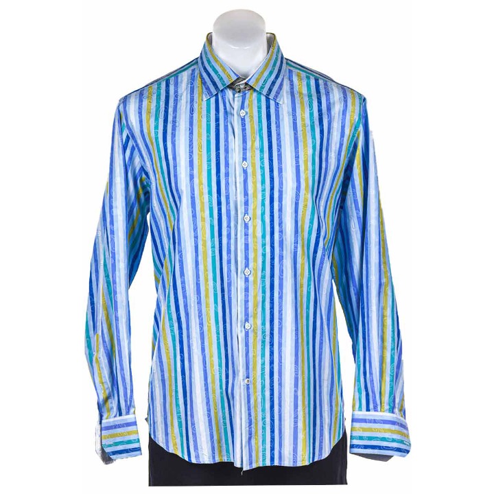 Robert Graham Dress Shirts LG Blue