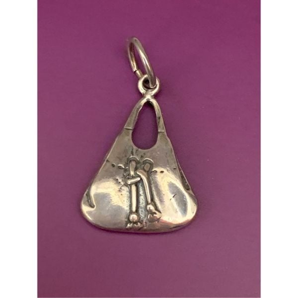 .925 Hobo Purse Bag Sterling Silver Jewelry Charm #vintage