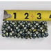 Vtg Stretch Bracelet Faceted Peacock Green Beads W Rhinestone Inserts Bracelet