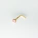 Solid 14kt gold Nose Piercing with a beautiful Rose Crystal Heart 20guage New
