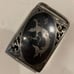 Siam Sterling Silver Niello Black Enamel Siam Lady Vintage Belt Buckle