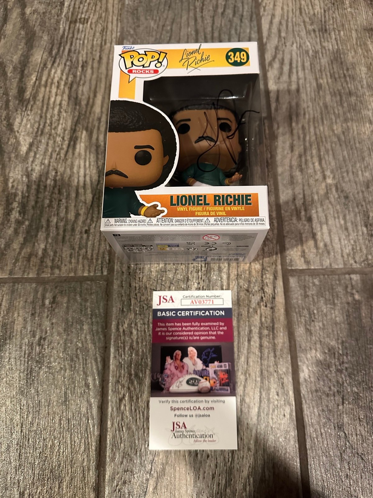 LIONEL RICHIE SIGNED FUNKO POP JSA COA ROCKS AUTOGRAPHED SINGER HELLO 349