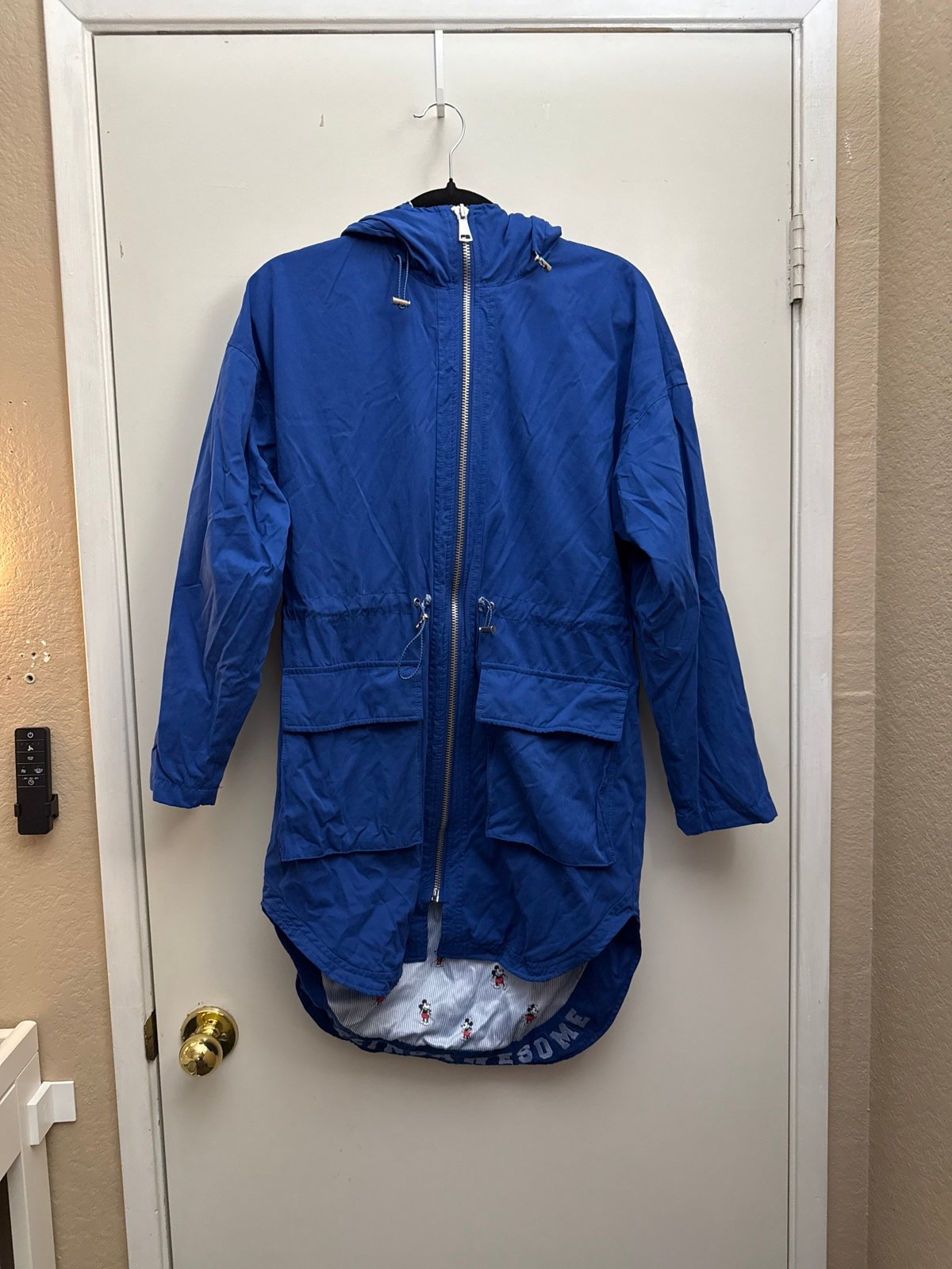 Mens disney disneyland mickey rain coat parka jacket sz extral small