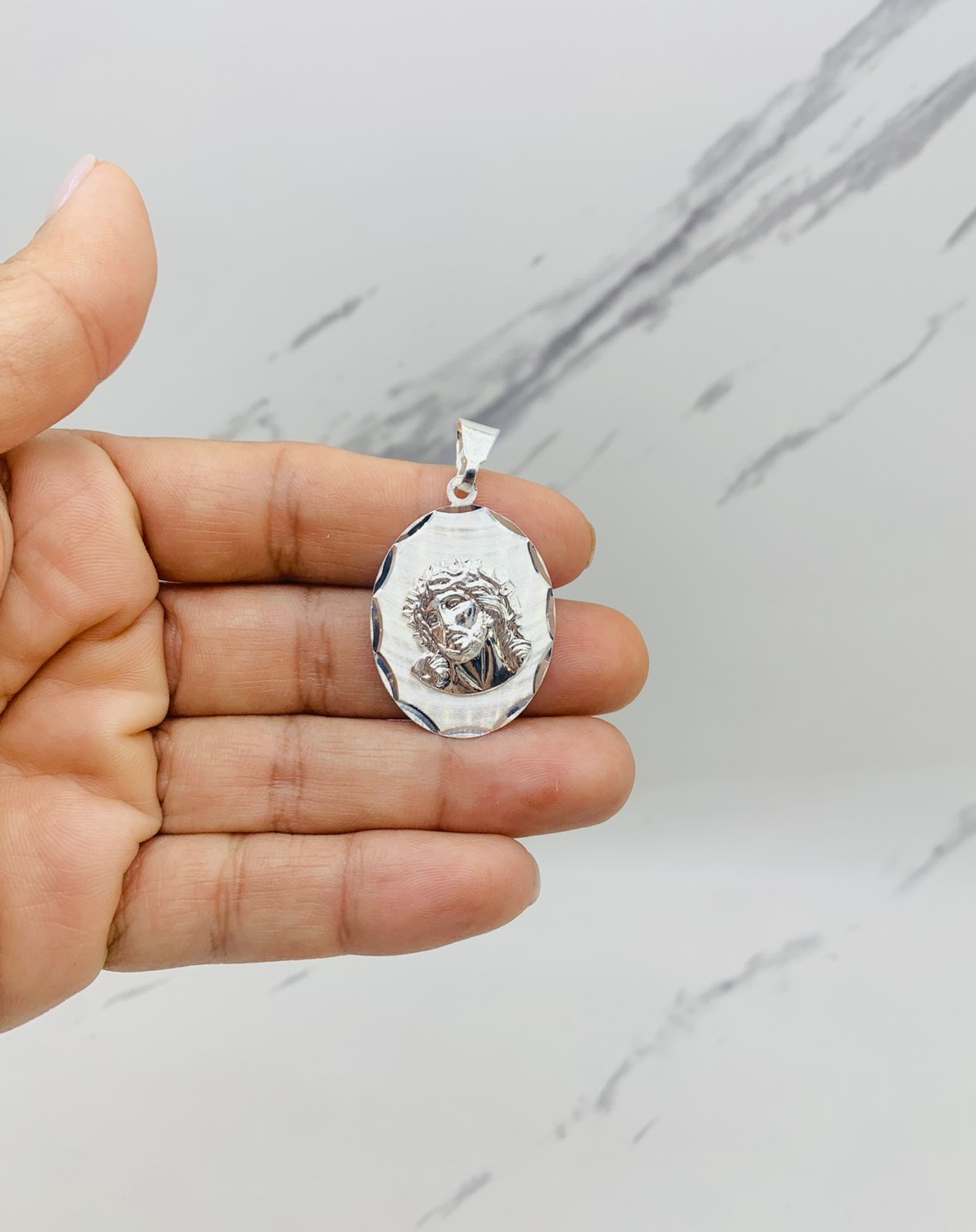 ❤️ 925 Sterling Silver Pendant Holy Jesus face ❤️