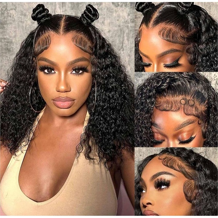 Glueless 13x4 HD Wet and Wavy Short Jerry Curly Lace Front Bob