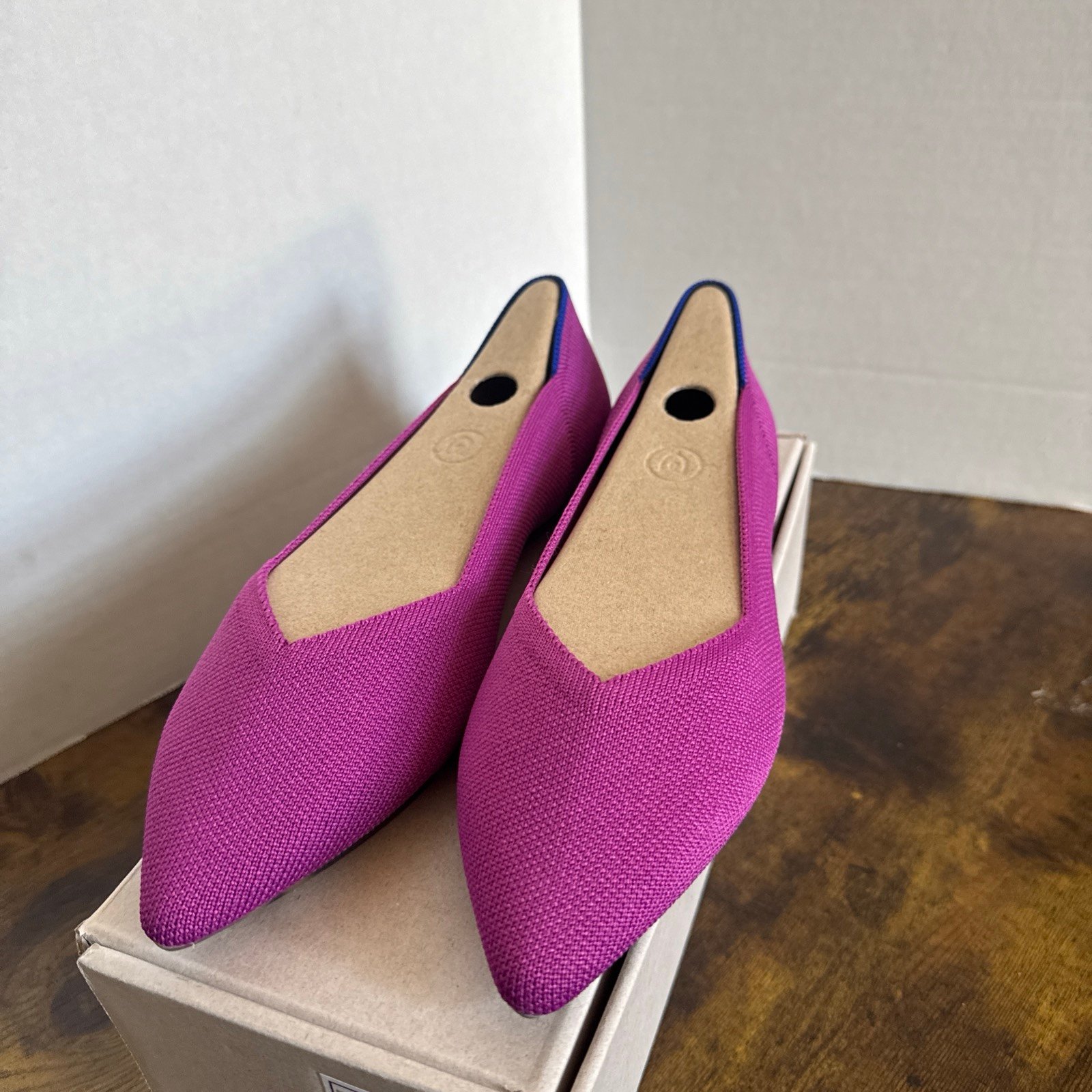 Rothy’s Women’s The Point Flat Pointed Toe Size 7.5 Wild Orchid Purple NEW