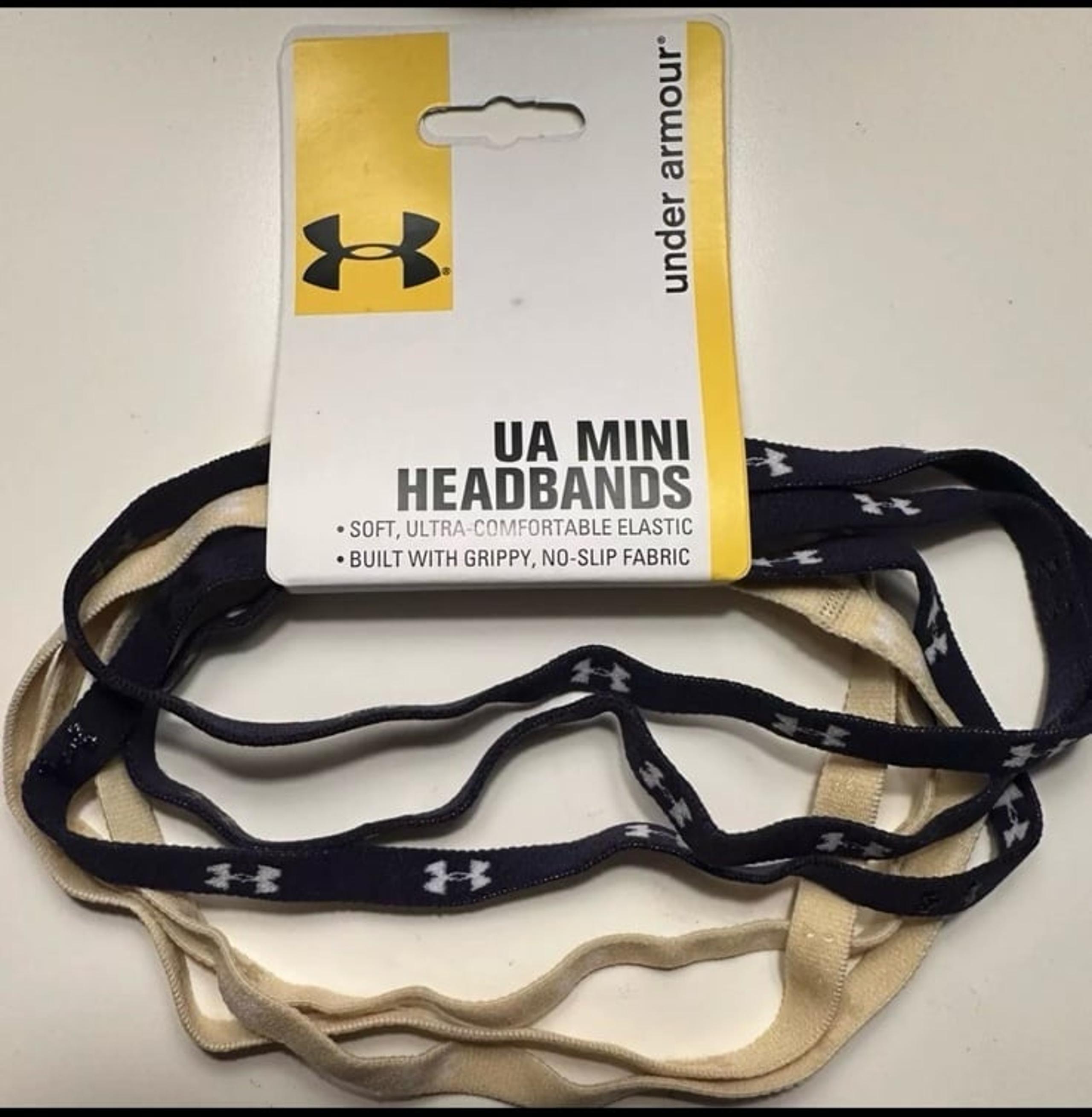 NEW Under Armour Mini Headbands 6 Pack Navy Light Yellow